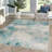 Lasley Contemporary POP Modern Abstract Vintage Cream/Blue Rug-1497274178