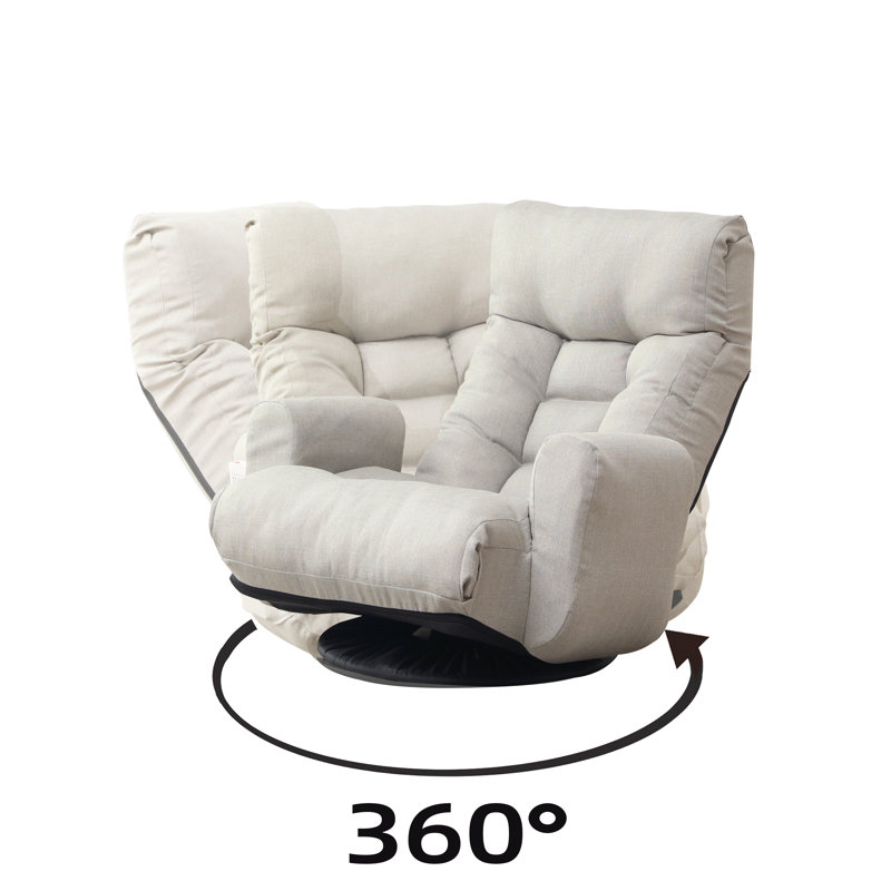 Trule Rocker Game Chair, Yellow Fabric, 34.74" H x 31.19" W x 43.39" D