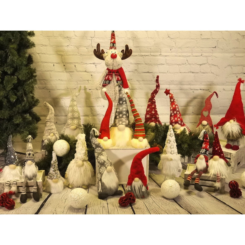 Gnome de Noël debout sans lumière DEL