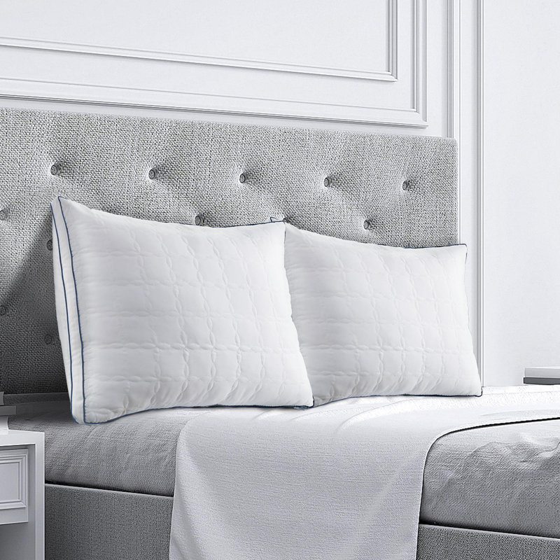 Ensemble de 2 oreillers de lit - taille standard, ensemble de 2, rembourrage en duvet synthétique, offrant un soutien pour tous les dormeurs