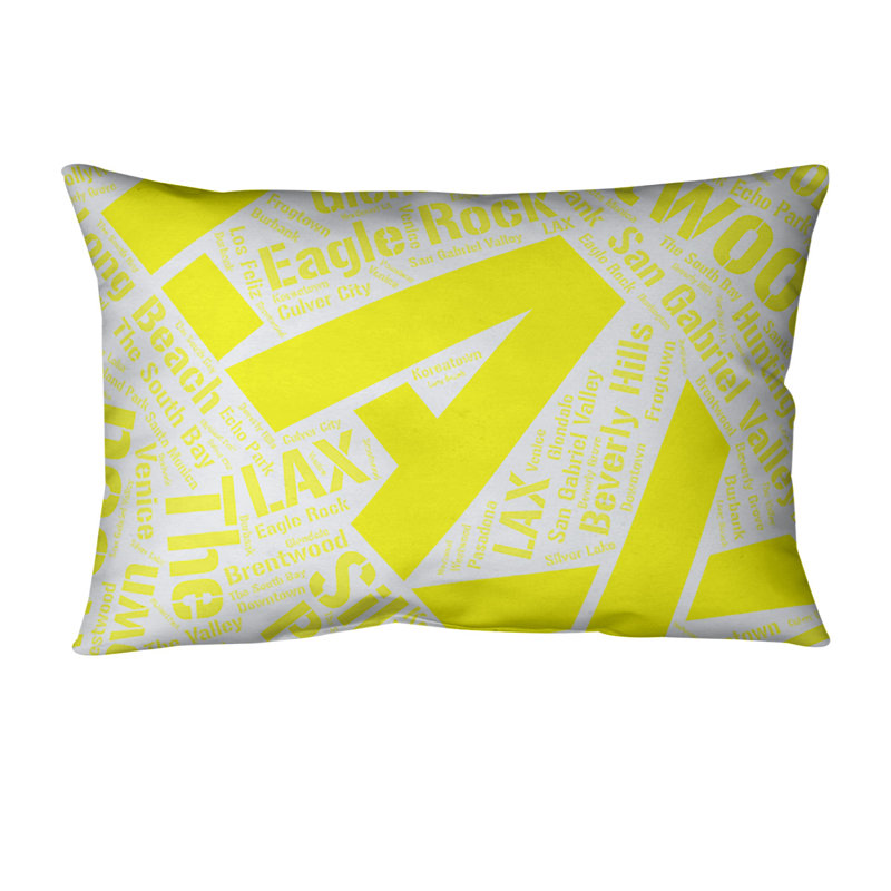 Coussin lombaire intérieur/extérieur los angeles, Jaune, Oui
