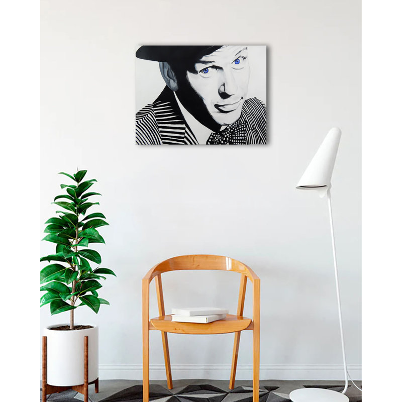 «Frank Sinatra», reproduction de peinture acrylique encadrée, H 24 po x l 30 po x P 0,1 po, Papier non encadré