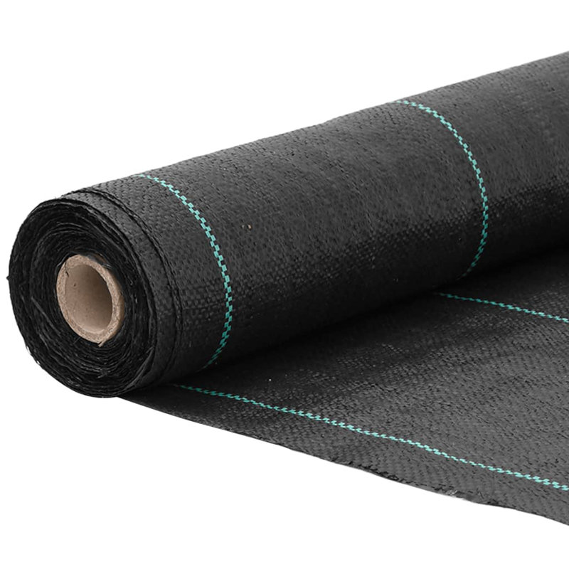 Vidaxl Weed Membrane Black 0.5X25 M PP, 1000cm W x 50cm D, Black