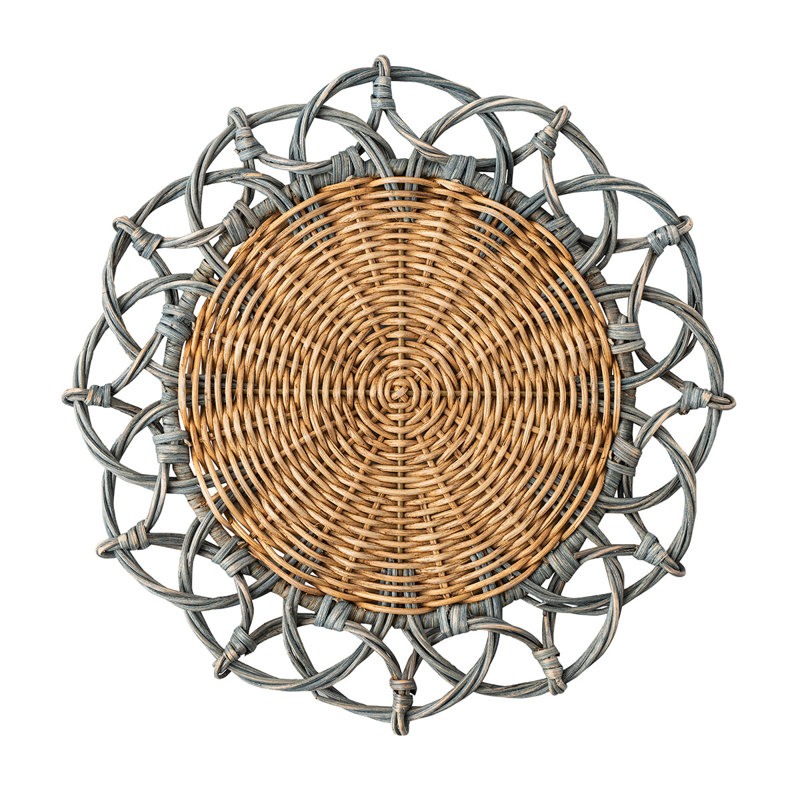 Natural Hand-Woven Rattan Circular Boho-Chic Placemats