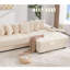 Canapé en forme de L, canapé modulaire en velours côtelé, avec repose-pieds mobile, porte-gobelets et 8 coussins décoratifs-117534491