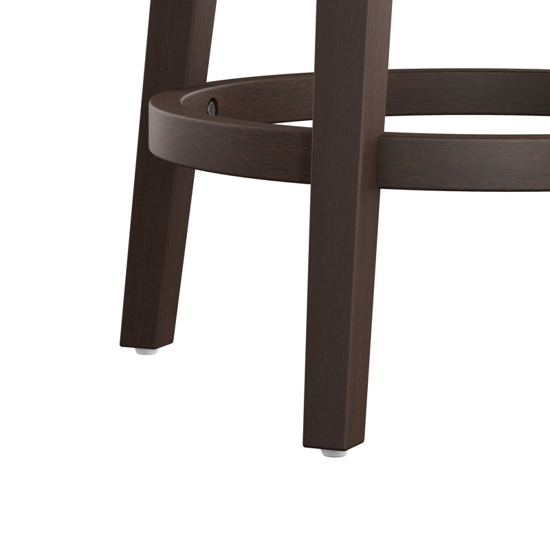 Tabouret de bar et de comptoir pivotant Marthasville, Polyester crème, Tabouret de comptoir (assise à une hauteur de 26,