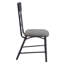 2 chaises d'appoint grises et sablonneuses noires - plateau de table et dossier rembourré de style tendance et réconfortant
