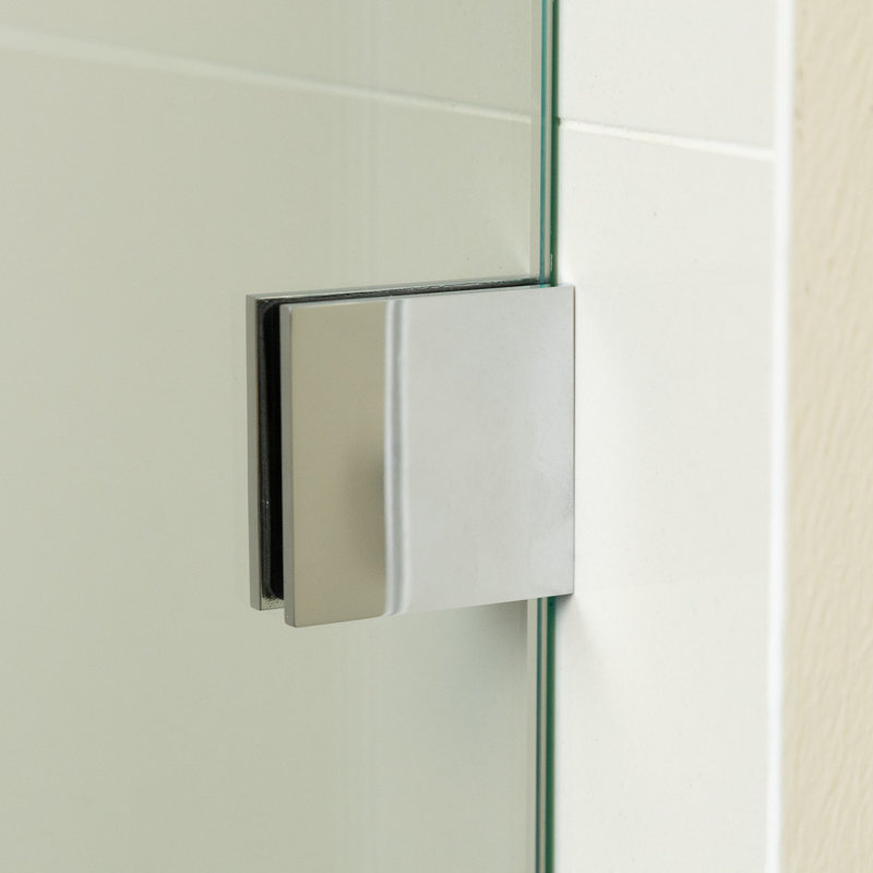 39"W x 76"H Fixed Frameless Shower Screen with 3/8" Clear Glass, Polished Chrome, 39"W x 76"H
