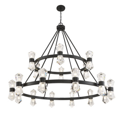  Lustre 36 lumières DEL Dryden en noir mat Dryden