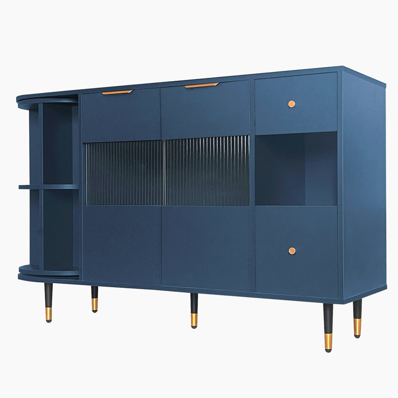 Jonnelle Accent Cabinet with Adjustable Shelves, Navy Blue