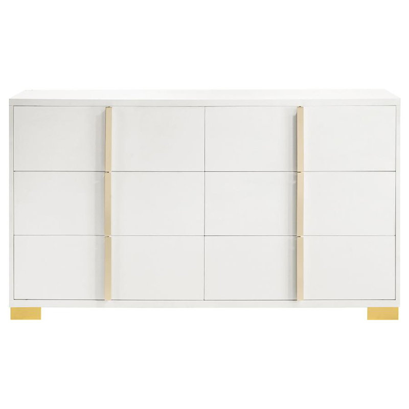 Commode 6 tiroirs Getty, Blanc