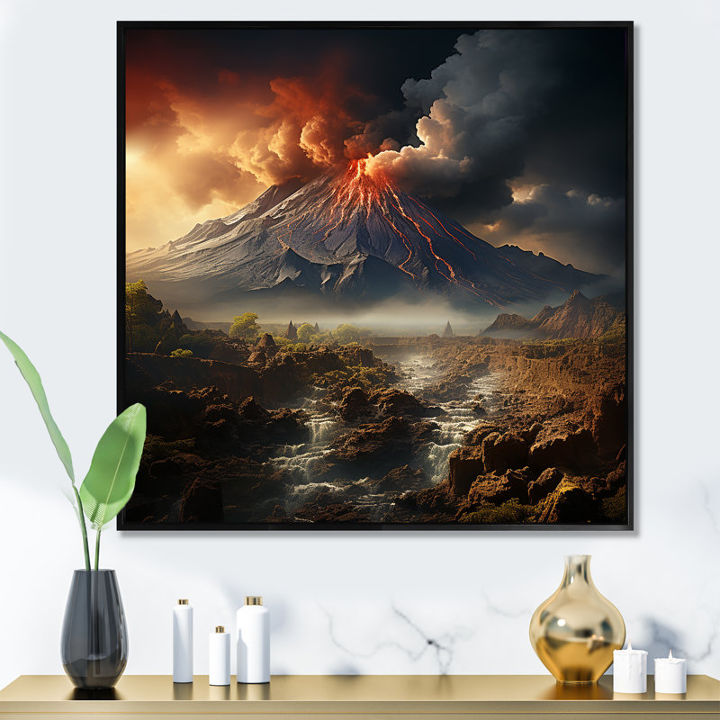 Volcan Volcanic Wilderness IV sur impression sur toile, Gold Picture Framed, H 24 po x l 24 po