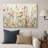 Vibrant Wildflower "Bright Daisy Floral Field Pictures, Spring French Country Living Room Artwork, Large Framed Canvas Print Wall Art"-99543087-100095188-119461013