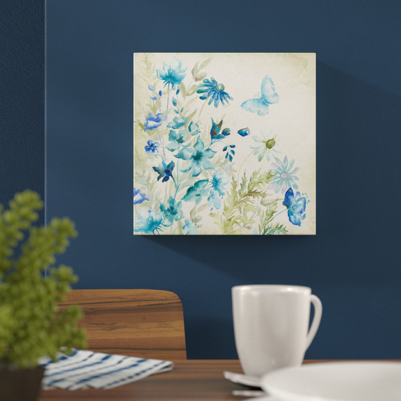 Wildflower And Butterfly by Tre Sorelle Studios - Wrapped Canvas Print, 76.2cm H x 76.2cm W