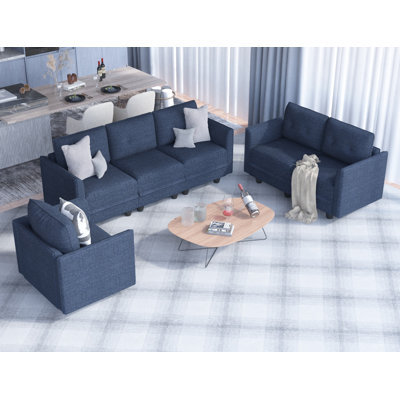 Zendajas 3 - Piece Upholstered Living Room Set With Storage Ottoman