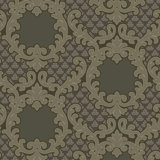 Shadow Leaf Damask - Smoke Room Wallpaper