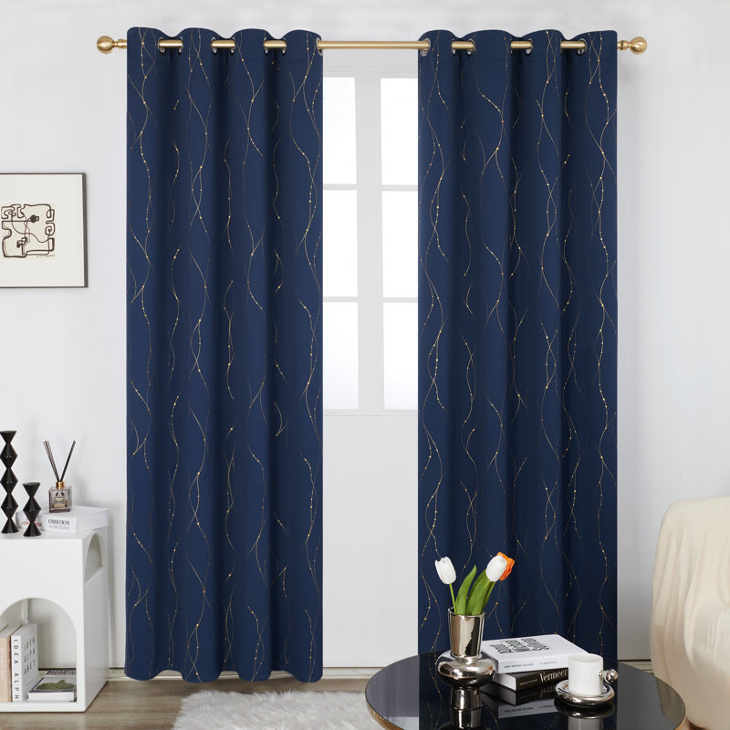 Blackout Curtain Pair, Navy Blue, 117cm W x 229cm D