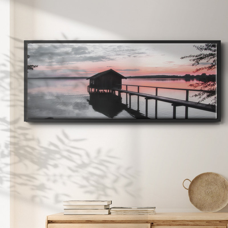 October Sunset- Framed Canvas, 8" H x 20" W