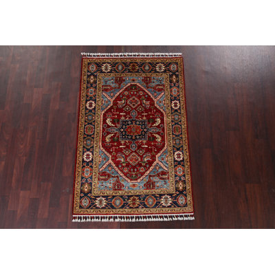 Mandiagi One-of-a-Kind 3'4" X 5'1" New Age Wool Area Rug in Red