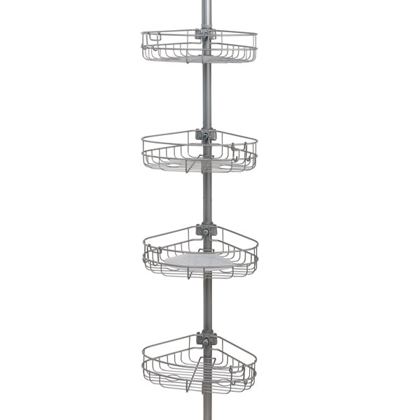 Rebrilliant Vernita Tension Pole Stainless Steel Shower Caddy