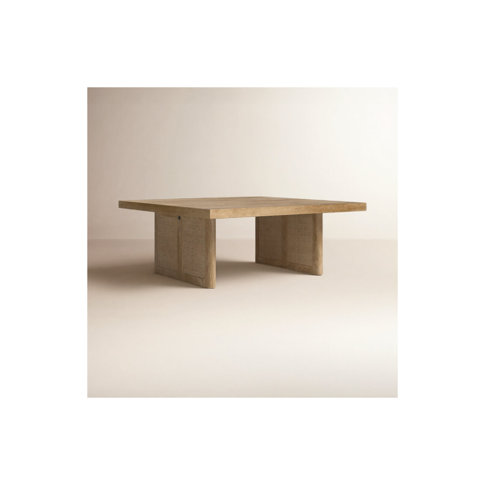 Cinna Solid Wood Single Coffee Table, Light Brown