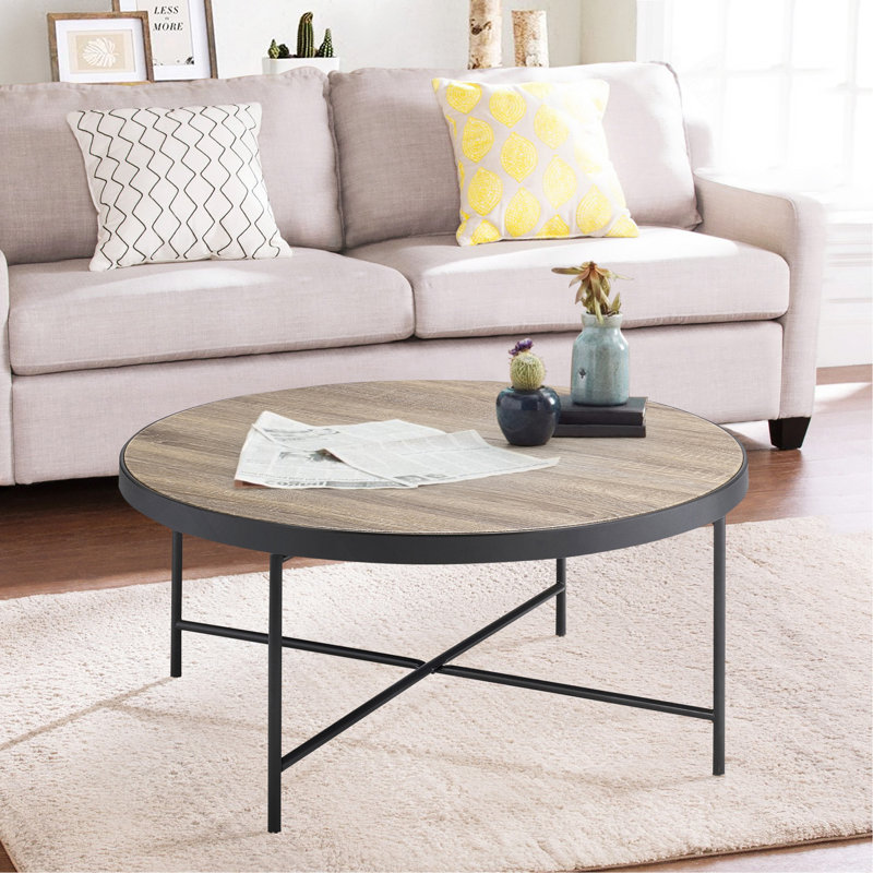 Table basse, chêne gris vieilli et noir
