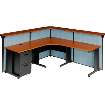 L-Shaped Synthetic Laminate Reception Desk