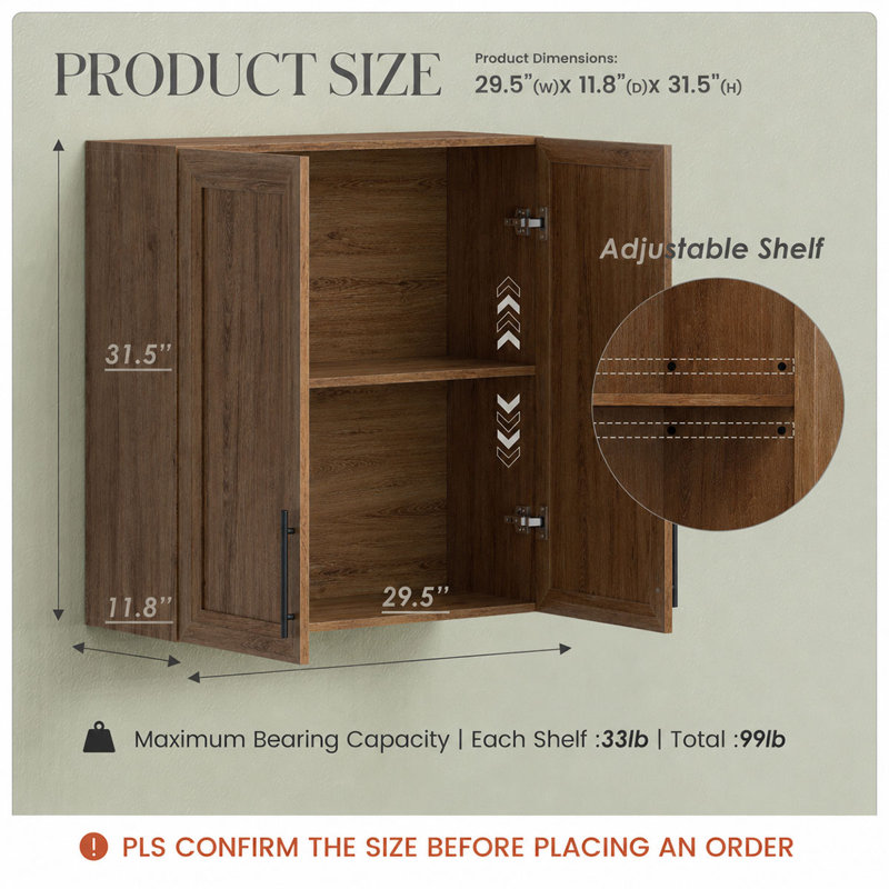 Armoires murales 60 ", Oak
