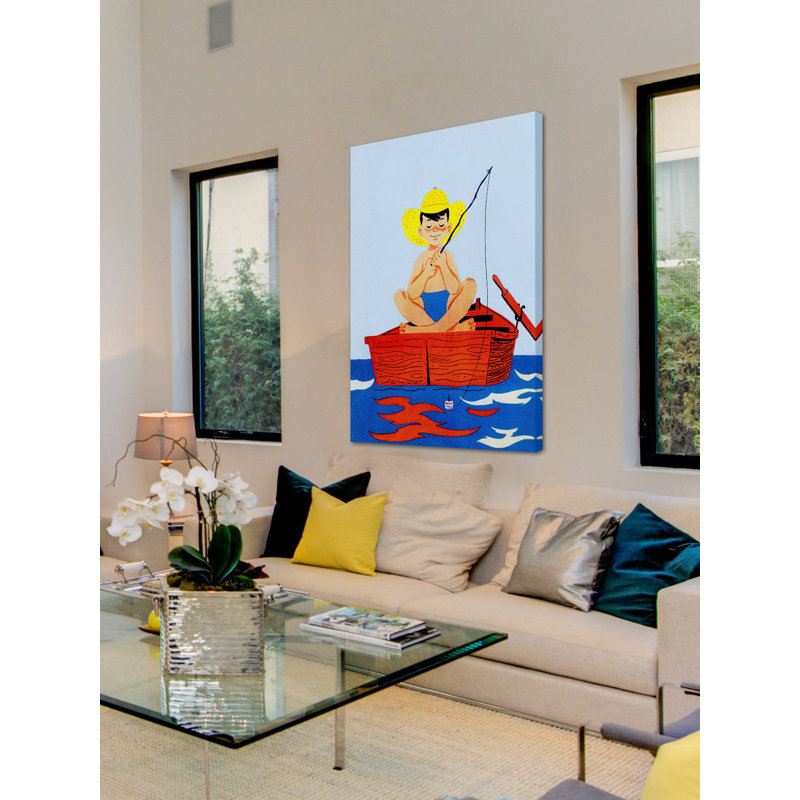 Fishing Alone - Wrapped Canvas Print, 46cm H x 30cm W