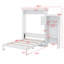 Lit escamotable avec plusieurs tablettes de rangement et décoration à persiennes-1745145257