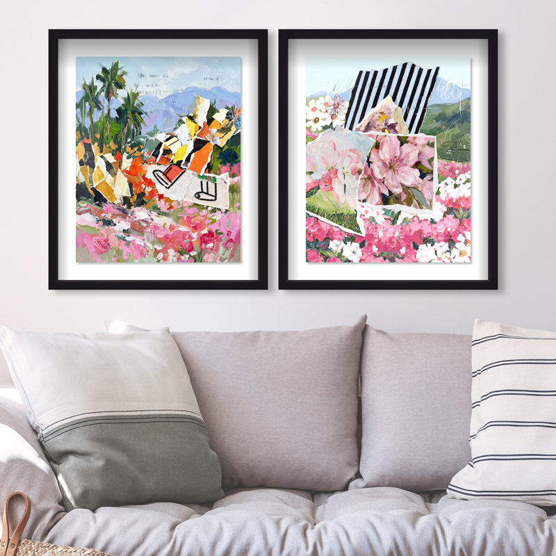 Tropic Bloom Set Shadowbox Landscape & Nature Print by Oliver Gal, Black Frame, 16 x 20, 21.5"H x 25.5"W, Black Shadowbox