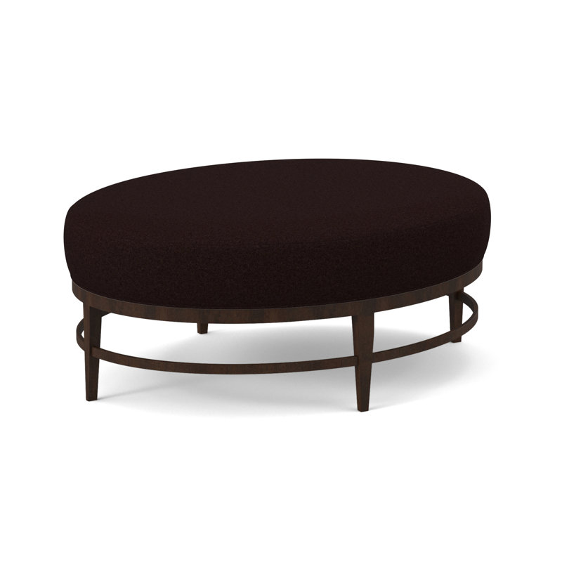 Elliptic Oval Ottoman, American Walnut, Margaret Mahogany Polyester Blend
