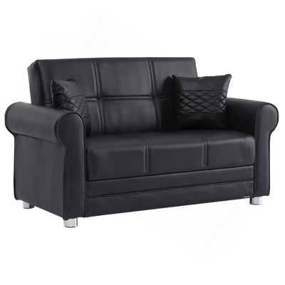 Causeuse convertible avec rangement Primenest Ithara Collection - polyuréthane noir