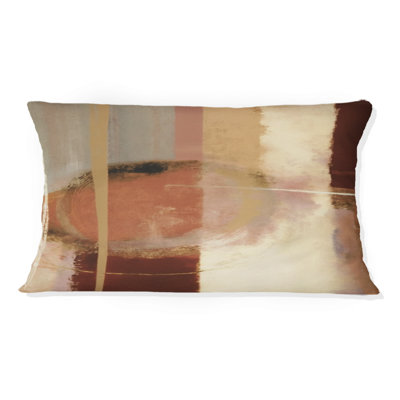 Chocolate Brown Elementary III - Abstract Printed Throw Pillow