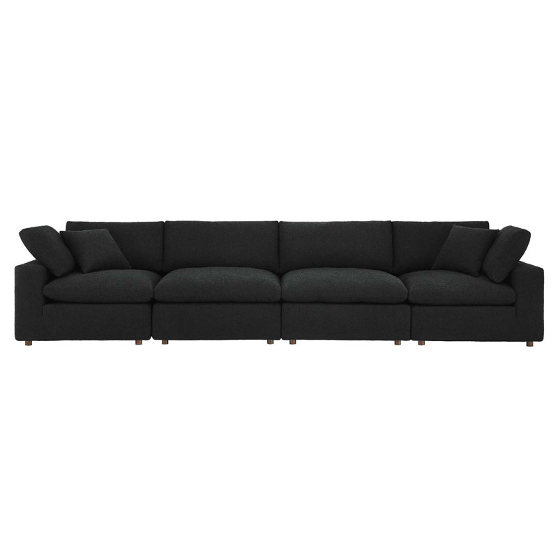 Canapé 4 places Modway Commix, Bouclé noir