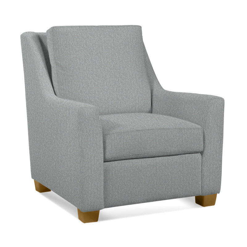 Columbus 35 inches Wide Armchair, Light Blue Performance Fabric; 0851-55, Havana
