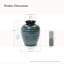 Grand vase rond en céramique ondulé bleu 15,75 pouces
