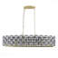 Lustre - Luminaire suspendu en cristal contemporain de 39 po, finition noire et dorée, luminaire de style moderne géométrique