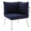 Riverside Outdoor Patio Aluminum Corner Chair with Sunbrella Cushions-1750147974-1865259511