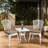 3 Piece Cast Aluminum Patio Bistro - 2 Chairs And 1 Round Table With Cushion In White For Outdoor Use Robust Construction, Easy Assembly Patio, Garden, Backyard Effortless