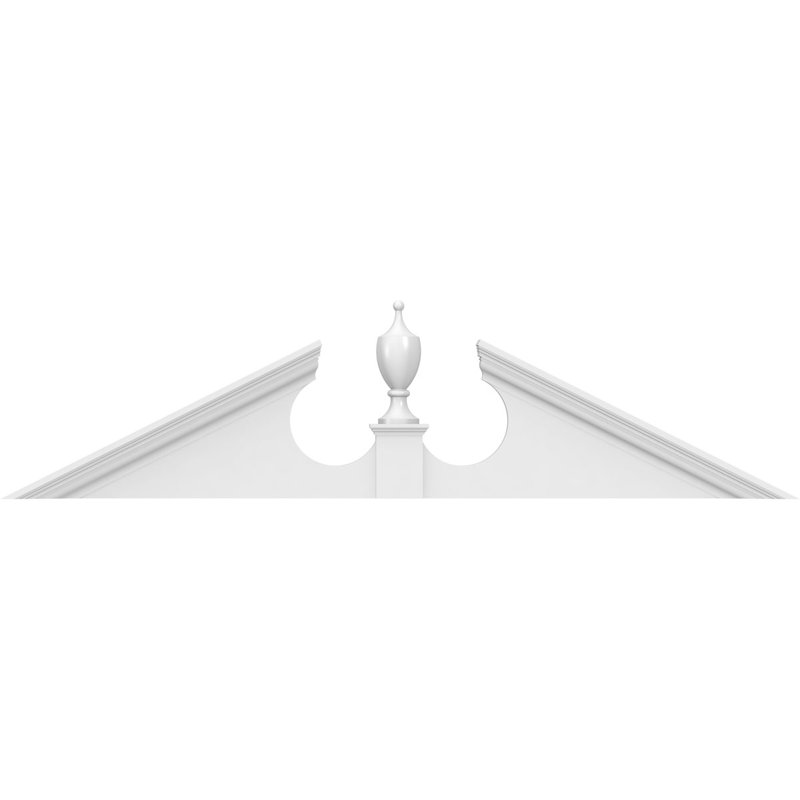 Fronton en PVC de qualité architecturale Acorn (pas 6/12), H 16 po x l 64 po x P 2 3/4 po