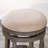 Weathered Gray 30" Bar Stool With Beige Luxurious Upholstered Seat - Add Glamour To Your Home Or Kitchen 360 Swivel Solid Hardwood Created Stool, Fabric Covering, Frame, 360-Degree Feature, 17"-1186595439-1186595437