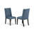 5 Piece Kitchen Table & Chairs Set Includes a Rectangle Dining Room Table and 4 Blue Linen Fabric Parsons Dining Room Chairs, Black-1661848985-1661848987-1675407367