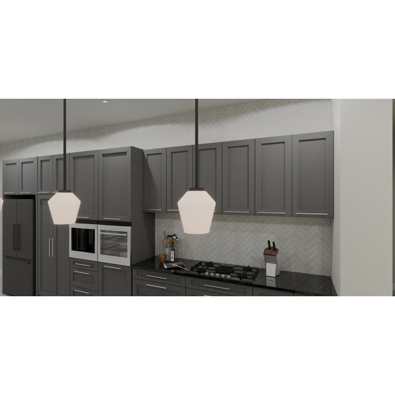 Sirkka 1-Light Brushed Nickel Mini Pendant Light, Noir mat