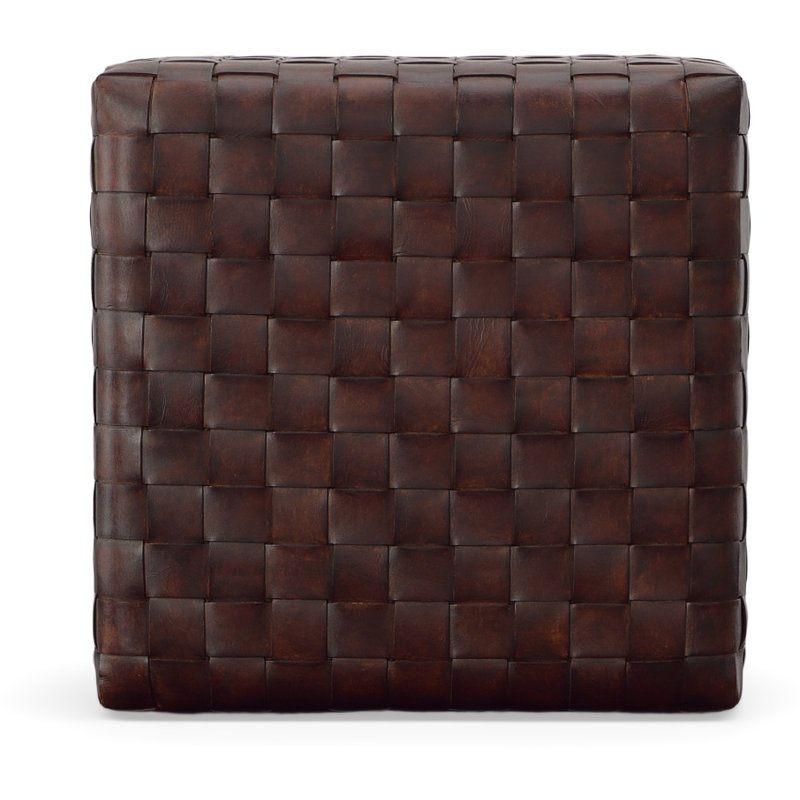 Brooks Square Leather Ottoman