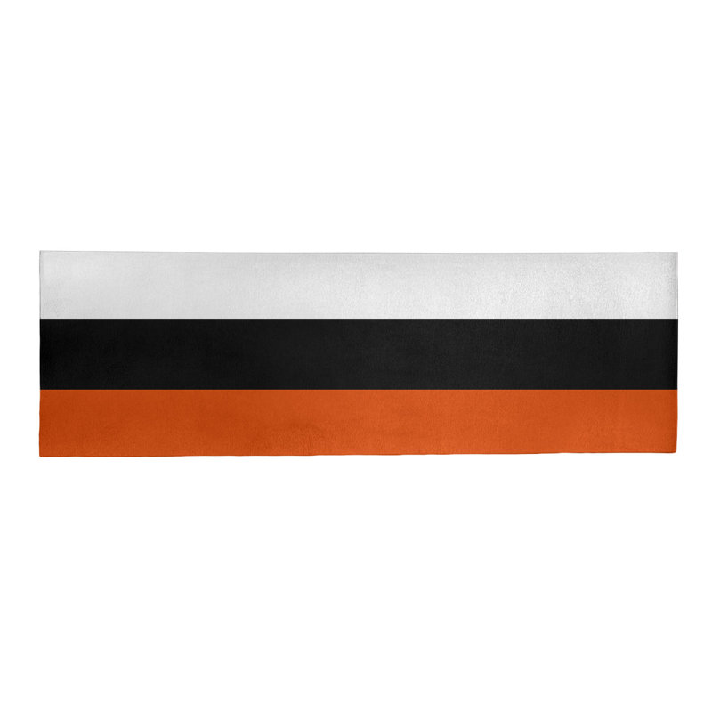 Tapis orange / noir tissé à plat Baltimore, Tapis de couloir 2 pi 6 po x 8 pi