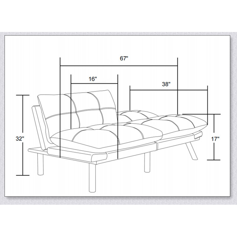Canapé-lit pliant convertible en microfibre brun