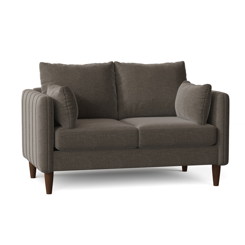 Kaveen Upholstered 58'' Loveseat, Walnut, Jango Mushroom