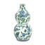 Vase de table 13 "en porcelaine ondulée blanche et bleue 13"