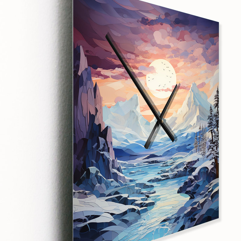 Horloge murale Glacier Frozen Majesty Patchwork, Grand